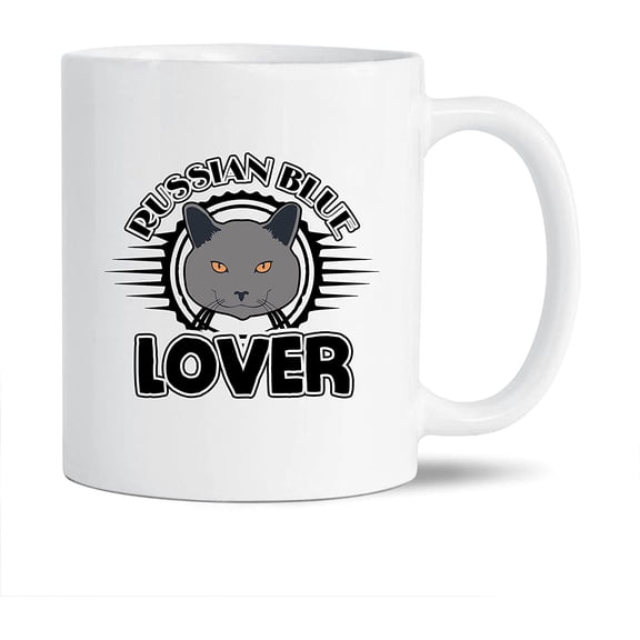 Russian Blue Lover White Travel Coffee Cup, Russian Blue Ceramic Mugs, Novelty Russian Blue Teacup Gift Ideas For Friends, Funny Russian Blue Coffee Mug 11 Oz.