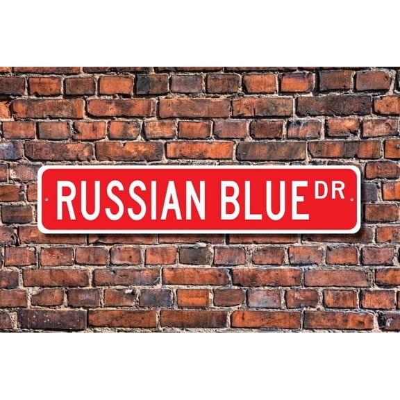 Russian Blue Russian Blue Lover Russian Blue Sign Russian Blue Owner Gift Russian Blue Decor Metal Aluminum Sign - Size: 16 x 4 Inches