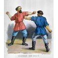 thumbnail image 1 of Russian Boxers C1836. Ntwo Russian Men In A Boxing Match. Watercolor By Fedor Solntsev C1836. Print by, 1 of 4