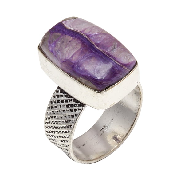 Russian Cheroite Gemstone Handmade Silver Jewelry  "9"