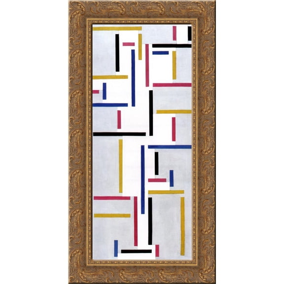 Russian Dance 24x12 Gold Ornate Wood Framed Canvas Art by Theo van Doesburg