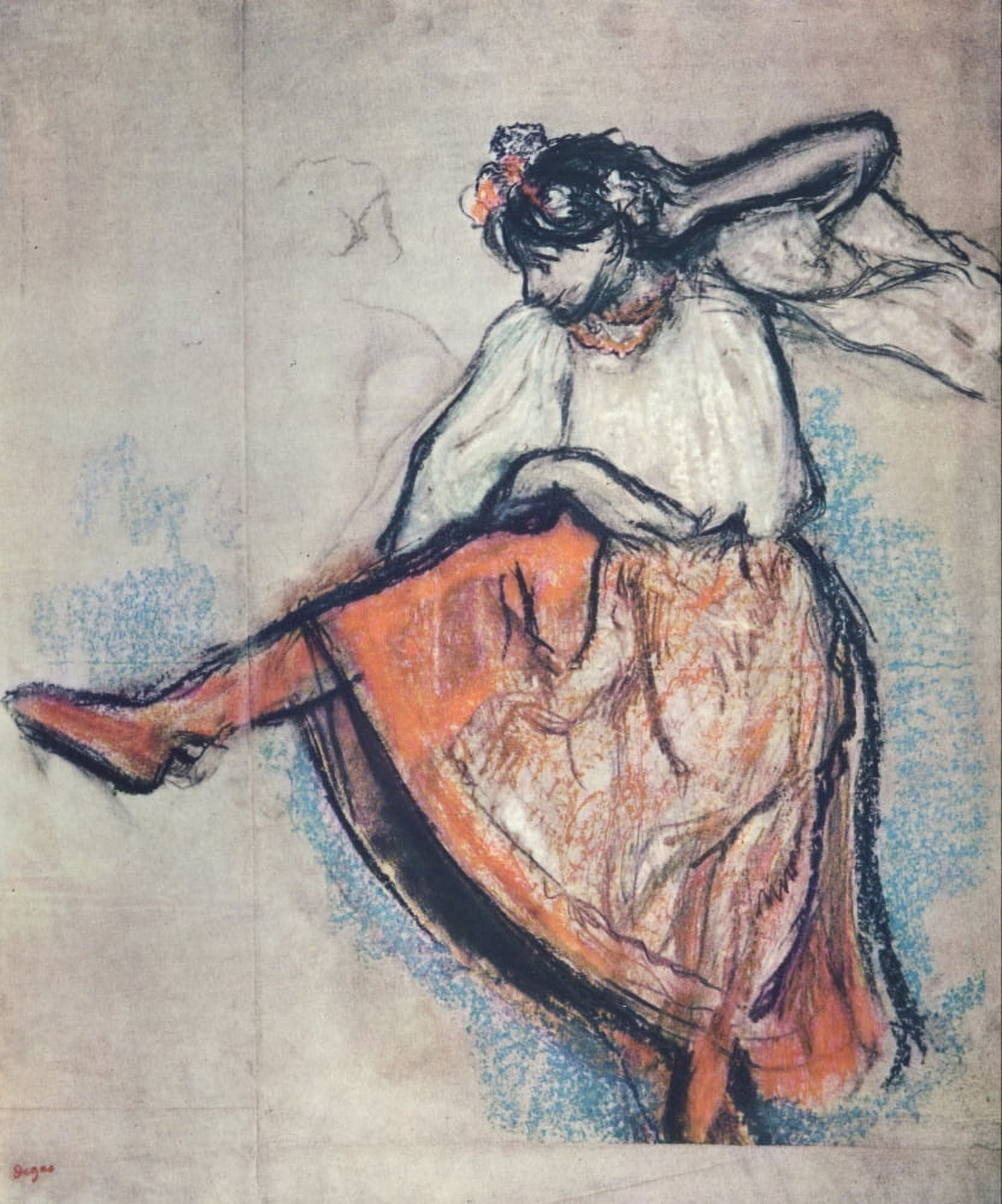 Russian Dancer 1895 Canvas Art - Edgar Degas (18 x 24)