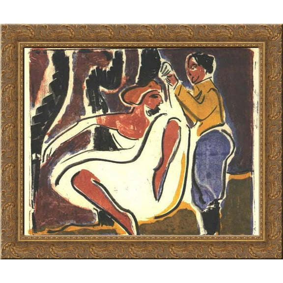 Russian Dancer 24x20 Gold Ornate Wood Framed Canvas Art by Ernst Ludwig Kirchner