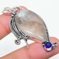 thumbnail image 1 of Natural Russian Dendritic, Blue Topaz 925 Sterling Silver Pendant 2.25", 1 of 1