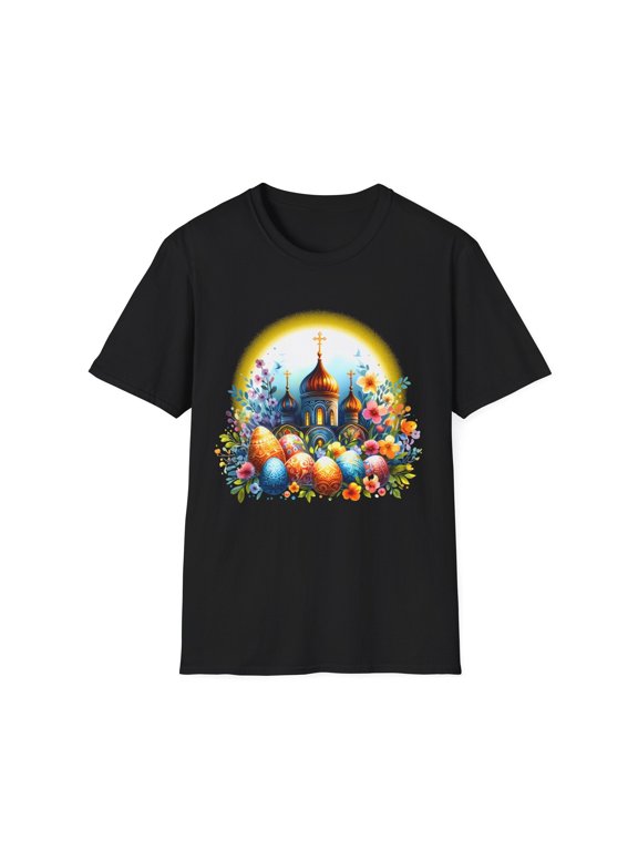 Russian Easter Eastern Orthodox Pascha Cross Christ is Risen Shirts for Men
