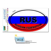 Russian Federation Country Flag - RUS Euro Oval SLAP-STICKZTM Premium Sticker
