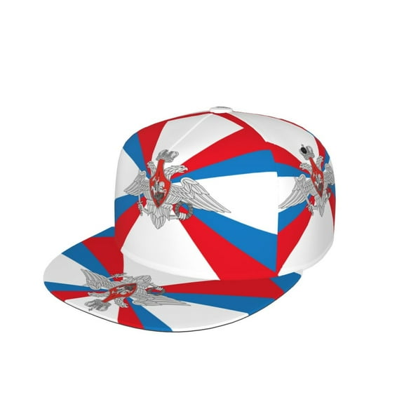 Russian Federation Ministry Defence Flag Flat Brim Trucker Cap Adjustable Snapback Hat For Men Women