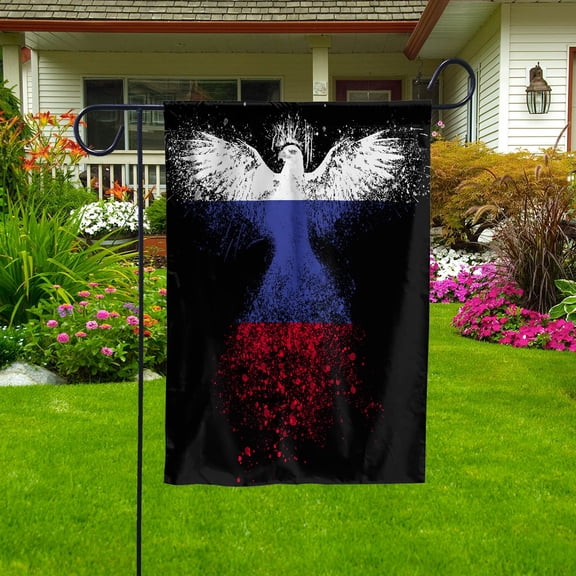 Russian Flag With Eagle Painting - Proud Russia Garden Flag (11.5x17.5) Double-Sided Decorative Polyester Indoor/Outdoor Flag