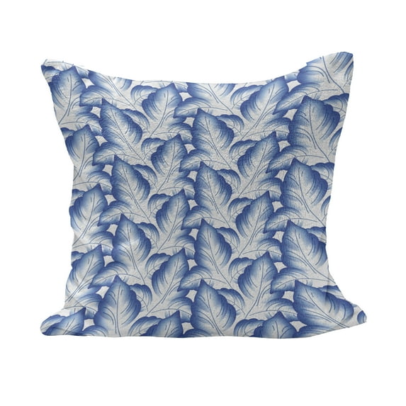 Russian Fluffy Throw Pillow Cushion Cover, Flower Leaves Porcelain Style Graphic Traditional Folk Pattern Soft Pastel Colors Design, Rectangle Accent Pillow Case, 26" x 16", Blue, by Ambesonne