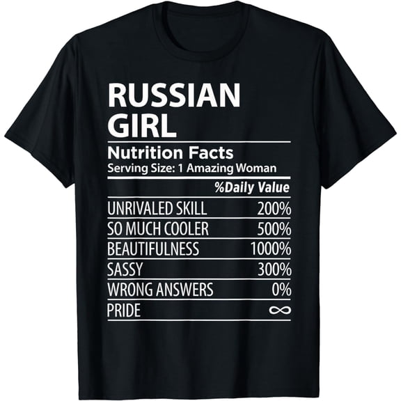 Russian Girl Nutrition Facts Funny Womens Russia T-Shirt