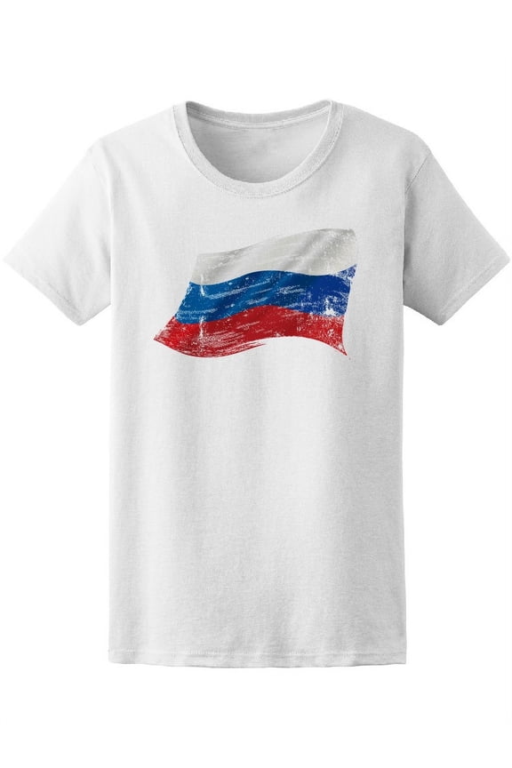 Russian Grunge Flag T-Shirt Women -Image by Shutterstock, Female XX-Large
