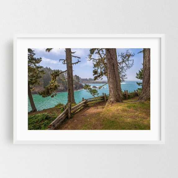 Russian Gulch State Park Beauty - Mendocino California Photography White Framed Wall Art Print 20 x 30 inches
