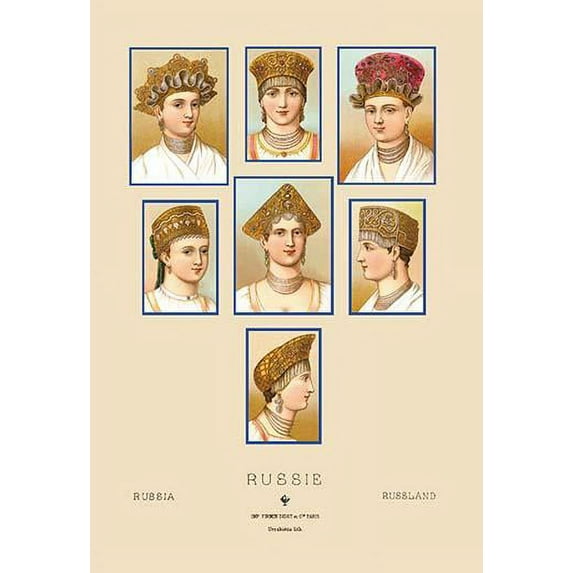 Russian Hats and Hairstyles #2-Fine Art Canvas Print (20" x 30")