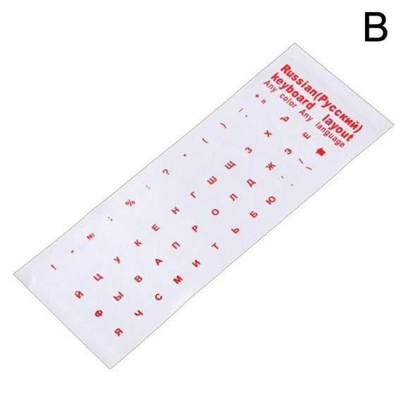 Russian Keyboard Stickers Transparent Red Letters Computer Laptop PC Black Hot H9B9