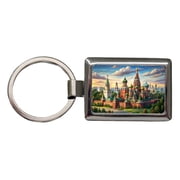 Russian Kremlin Moscow Russia Metal Rectangle Keychain