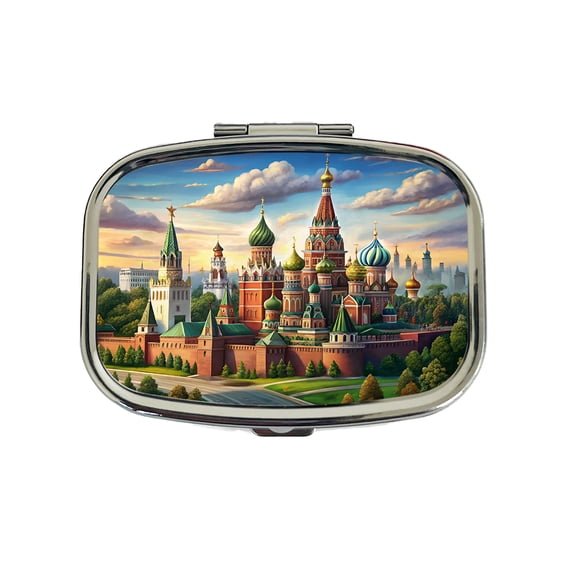 Russian Kremlin Moscow Russia Small Travel Handbag Pill Box Case