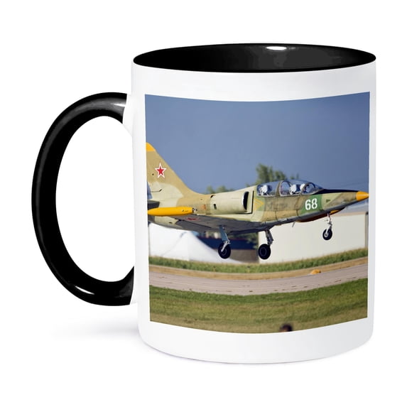 Russian L-39 Flight Trainer Albatross, War Plane - Us50 Bfr0028 - Bernard Friel, 15oz Two-Tone Black Mug