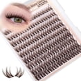 thumbnail image 1 of Brown Eyelash Clusters 8-14mm Mix, Short Wispy Natural Individual Lash Extensions, CC Curl Dark Brown Cluster Lashes, 99 Pcs DIY At-Home Lash Extension Pack for Women, 1 of 7