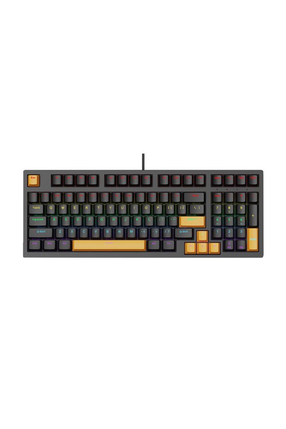 Russian Mechanical Keyboard, 104 Keys Hot Swappable True Mechanical Gaming Keyboard with RGB Backlit, Wired for Desktop PC Laptop Gamer