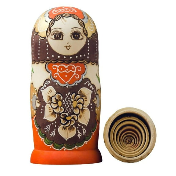 Russian Nesting Doll Hand Painted Figurines Babushka Dolls Stacking Toy 10PCS