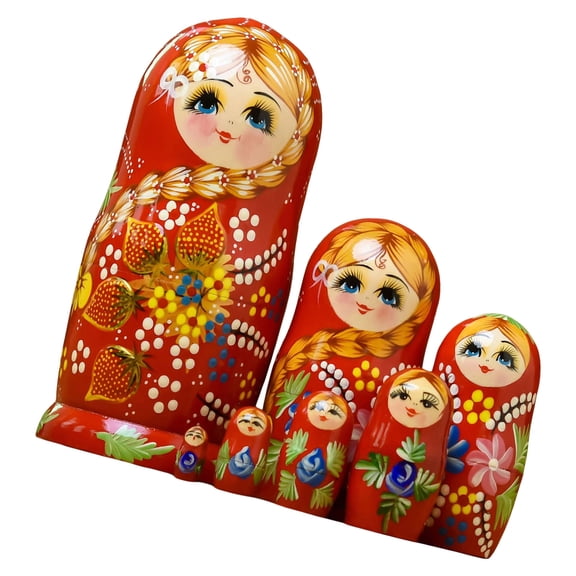 Russian Nesting Dolls Set of 7 Hand Painted Matryoshka Classical Collectible Babushka Figurine Dolls Kids Stacking Toy