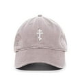 thumbnail image 1 of Russian Orthodox Cross Baseball Cap Embroidered Cotton Adjustable Dad Hat Light Grey, 1 of 1