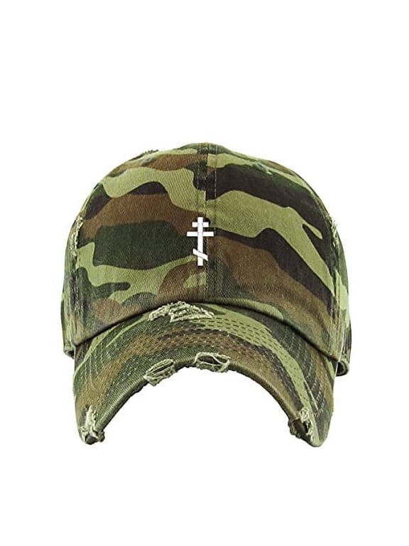 Russian Orthodox Cross Vintage Baseball Cap Embroidered Cotton Adjustable Distressed Dad Hat Camo