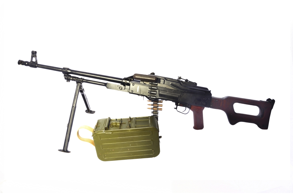 Russian PKM general-purpose machine gun Canvas Art - Andrew ChittockStocktrek Images (35 x 23)