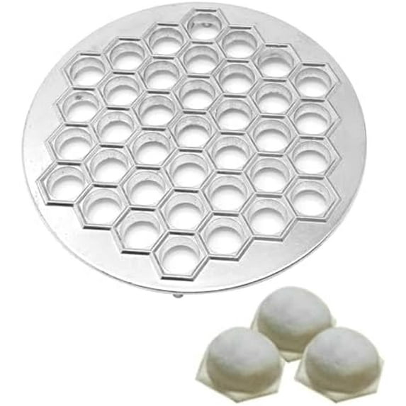 Russian Pelmeni Maker, Dumplings Mold, Metal Ravioli Maker, Pelmeni Meat Dumplings Maker, 37 Holes Handmade Dumpling Cutter, Silver