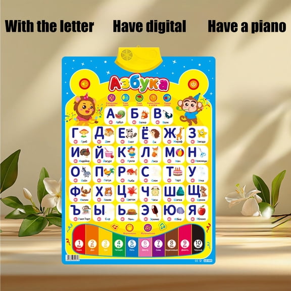 Russian Piano Alphabet Finger Reading Talking Chart - Phonetic Russian Alphabet Sound Wall Chart, Interactive Language Learning Chart, Piano Alphabet Chart for Language Leisure Learning, 16*23in