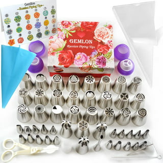 21-Piece Cake Decorating Tools Kit Baking Supplies , Pastry Bags, Piping Nozzles Coupler, Flower Nails, Flower Lifter for Cupcakes Cookies