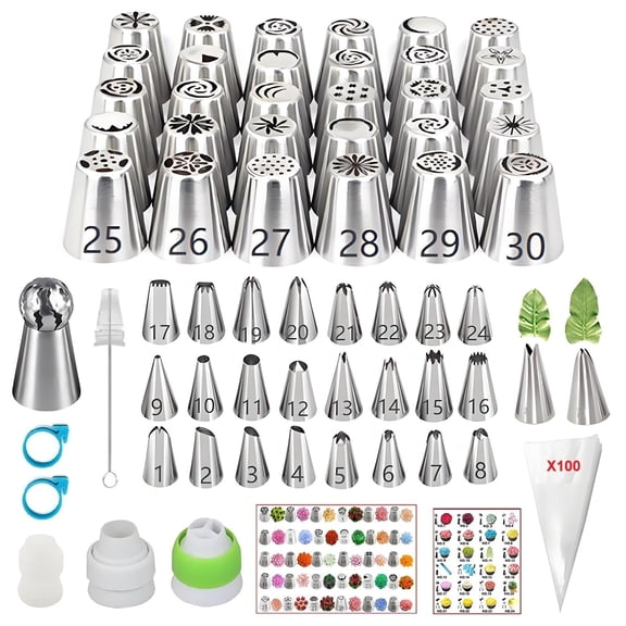 Russian Piping Tips Set 166-Piece for Cake & Cupcake Decorating