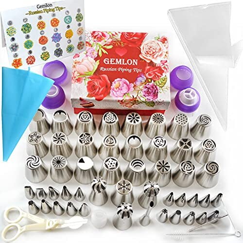 Russian Piping Tips for Cake Decorating, 88Pcs Extra Large Flower Piping Tips