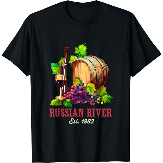 Russian River Sonoma California Vineyard Vintage Wine Region T-Shirt