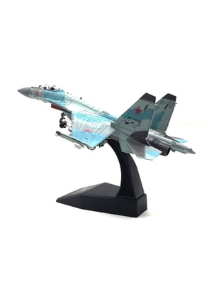 Russian SU-35 Composite Model for Collectors and Enthusiasts, Elegant Decoration Piece, Blue