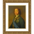 thumbnail image 1 of Russian School 19x24 Gold Ornate Framed and Double Matted Museum Art Print Titled - Portrait of Peter the Great (18th Century), 1 of 4