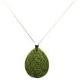 thumbnail image 1 of Russian Serpentine Smooth Teardrop Stone Pendant Sterling Silver Box Chain Necklace 18", 1 of 1