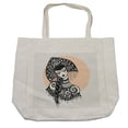 thumbnail image 1 of Russian Shopping Bag, Slavic Woman in Folk Clothes Ornamental Moscow Graphic Art, Eco-Friendly Reusable Bag for Groceries Beach and More, 15.5" X 14.5", Cream, by Ambesonne, 1 of 2