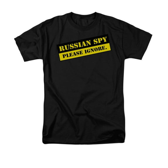 Russian Spy: Please Ignore Caution Sign Humorous Political Saying Adult T-Shirt