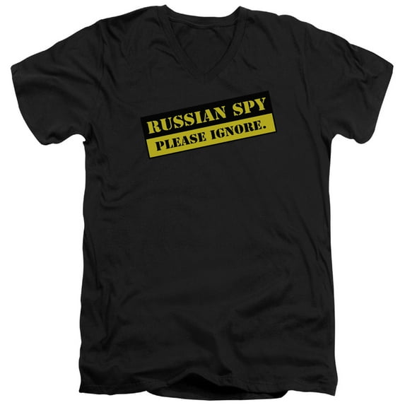 - Russian Spy - Slim Fit V Neck Shirt - Small