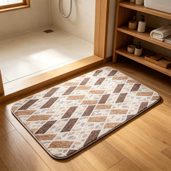 Russian Style Diatom Mud Absorbent Bath Rug,16*24in,Quick Drying Non Slip Floor Mat, Thickened Water Locking Pad for Shower Room, Bathroom Entrance And Wet Area Daily Use
