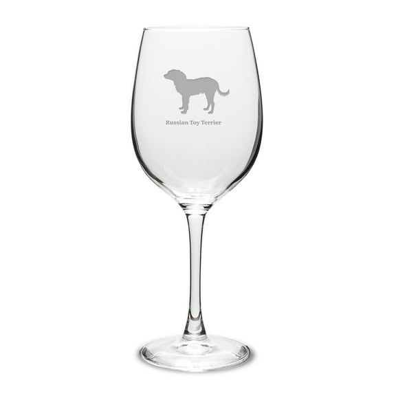 Russian Toy Terrier 16 oz Classic White Wine Glass