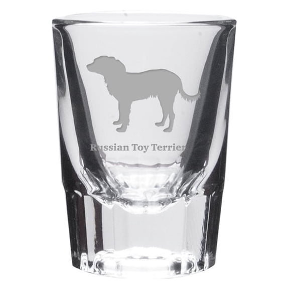 Russian Toy Terrier Deep Etched Shot Glass