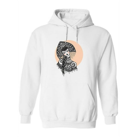 Russian Traditional Girl. Hoodie Women -Image by Shutterstock, Female Large