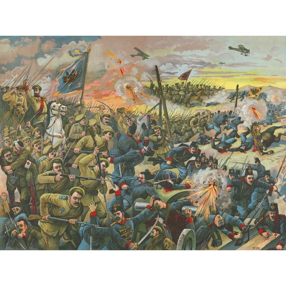 Russian War Battle Combat Scene Attack Austrians Extra Large XL Wall Art Poster Print