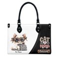 thumbnail image 1 of Russian White Cat Bag, Personalized Leather Handbags For Women - Personalized Bag with Name - Tote Bags for Mom Grandma - Custom Gifts Ideas for Her, Gift for Cat Lover, Cat Mom, 1 of 7
