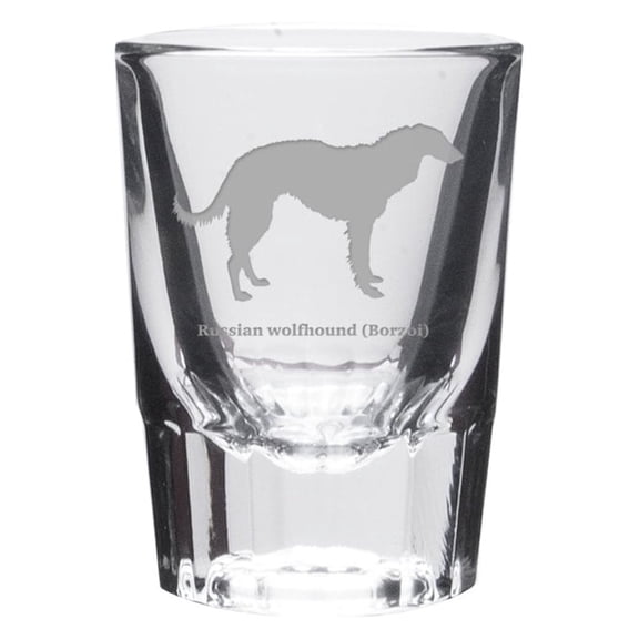 Russian Wolfhound (Borzol) Deep Etched Shot Glass