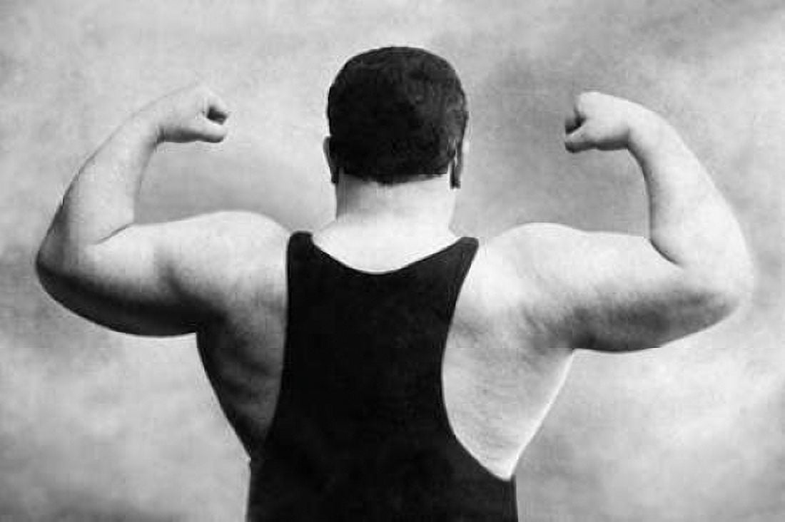 Russian Wrestlers Back and Shoulders Canvas Art - Vintage Wrestler (12 x 18)