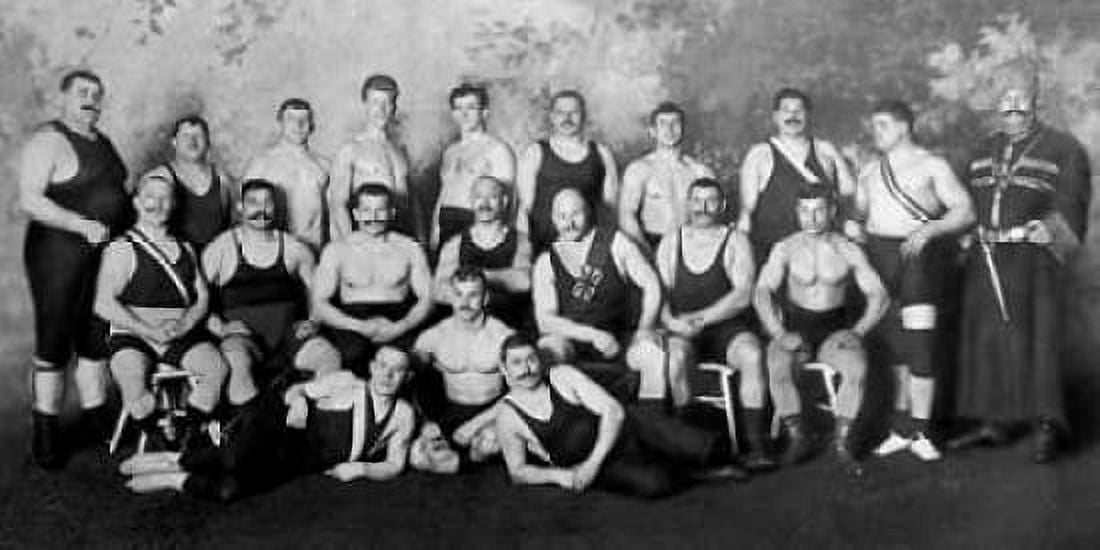Russian Wrestling Team Canvas Art - Vintage Wrestler (10 x 20)