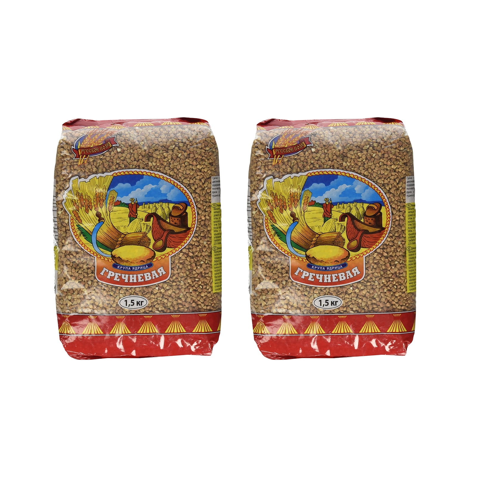 Russkoe Pole Buckwheat groats 53 oz/1500 grams 100% Whole grain Pack of ...
